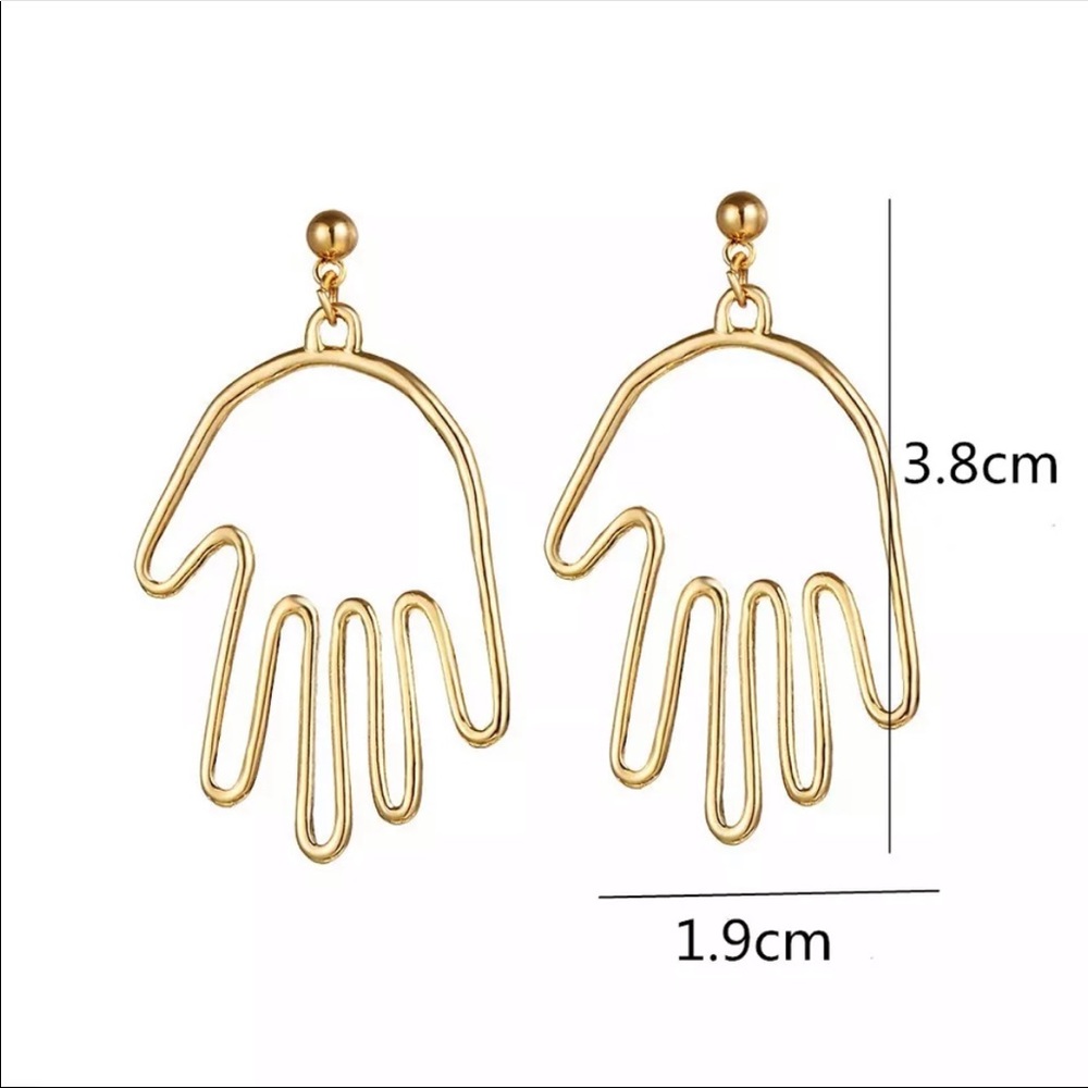 • Lola • Hollow Abstract Hand Earrings - Picture 2 of 3